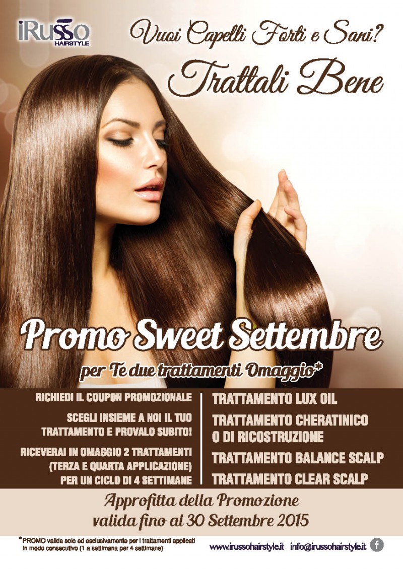 Vuoi capelli Forti e Sani? Trattali Bene. Approfitta della promozione valida fino al 30 settembre, per Te due trattamenti curativi in OMAGGIO!